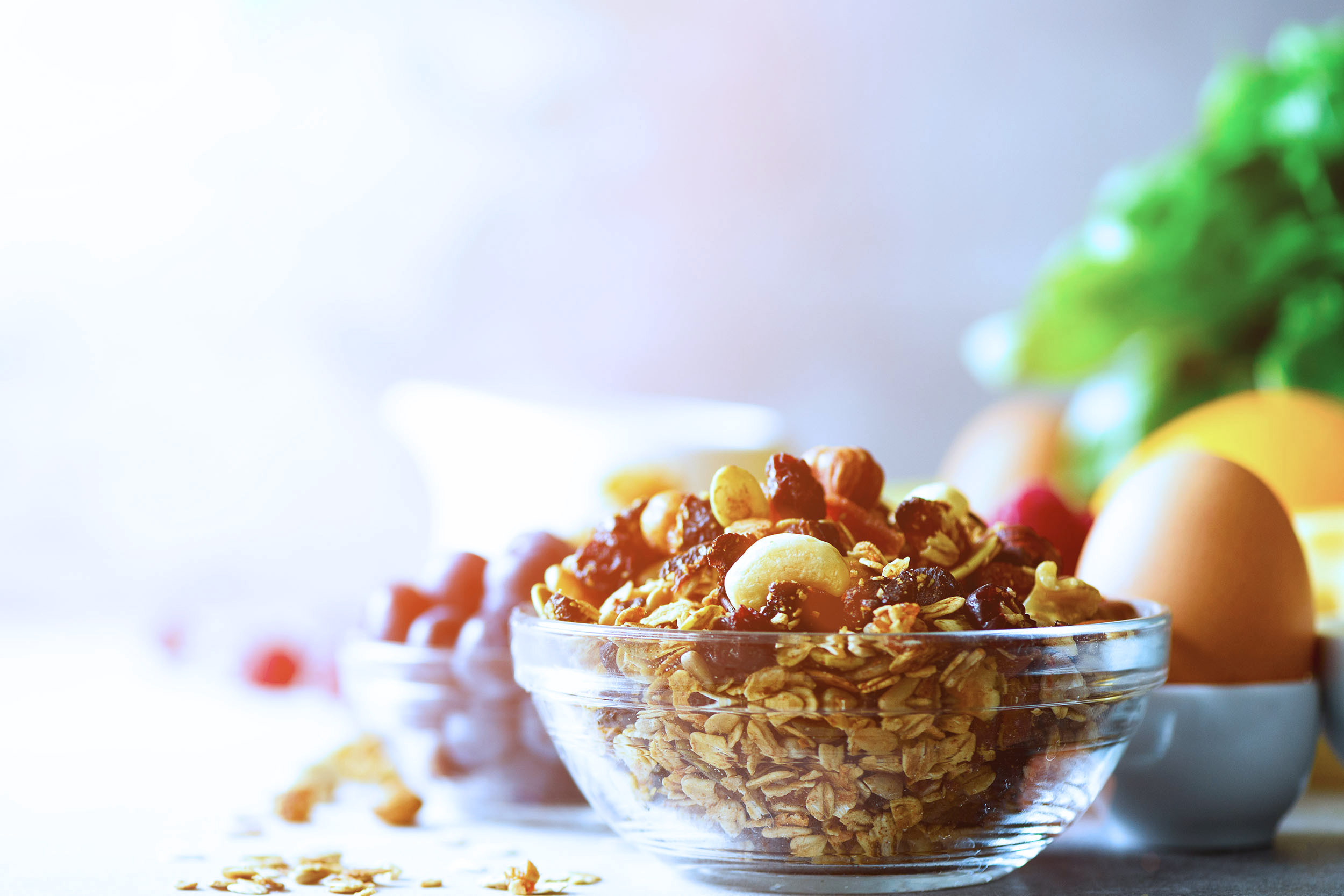 Breakfast picture - Muesli Mood picture: Muesli at the breakfast table